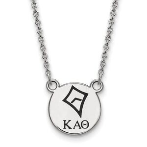 Sterling Silver Kappa Alpha Theta Small Enamel Necklace
